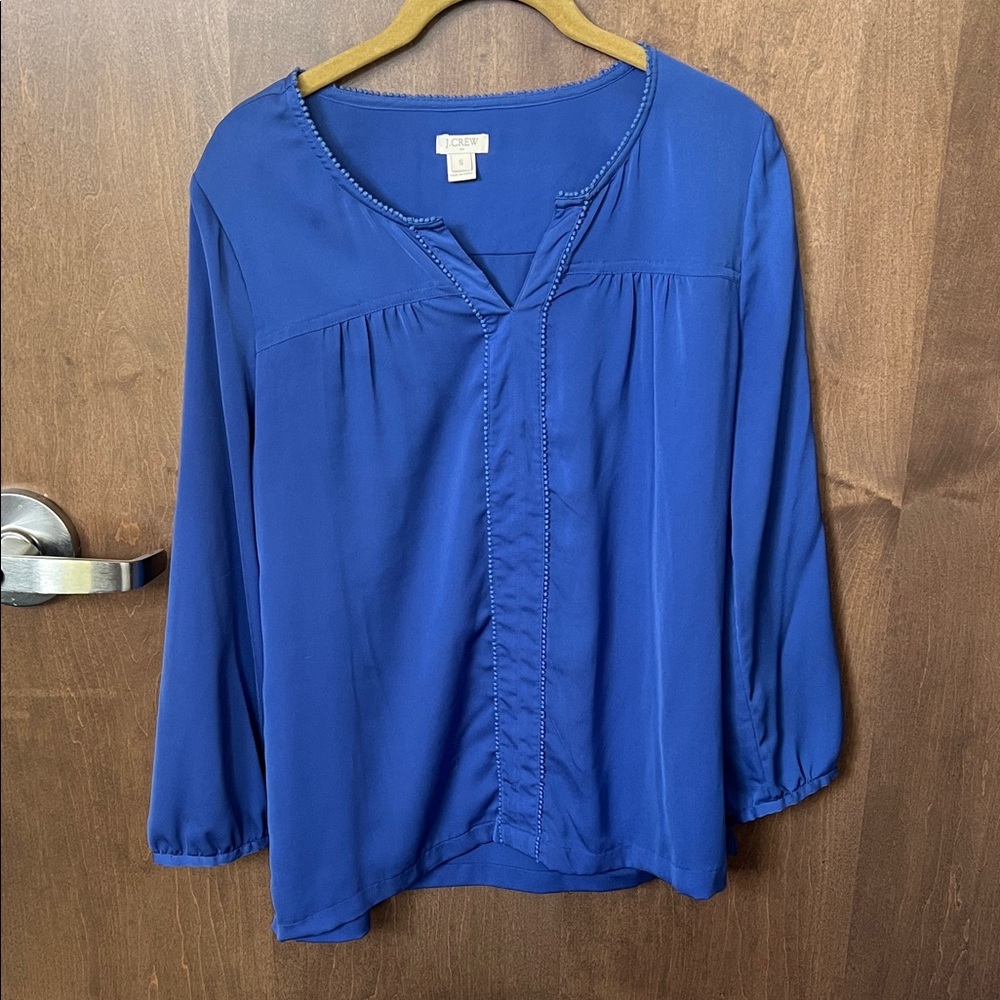 💙 J.Crew Cobalt Blue Long Sleeve Top – Sz Small, Soft & Elegant 💙